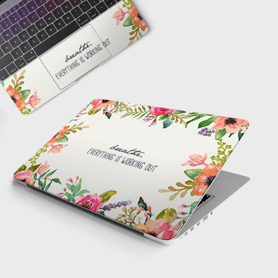 Yuckquee BREATHE,FLOWER ILLUSTRATION Full Body Vinyl Laptop Skin 14 Vinyl Laptop Skin Compatible for 14 inch(Theme: Patterns)