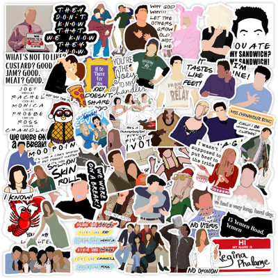CodersParadise 5.5 cm Friends Stickers for Laptop, Diary, Guitar, Mobile Phone - Waterproof(Vinyl) Self Adhesive Sticker(Pack of 52)