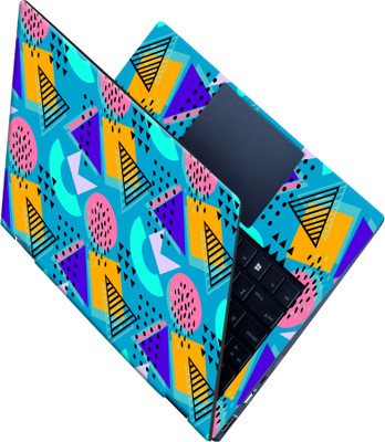 SCOTLON _All Panel_Yellow square and line triangle_ Vinyl Laptop Skin Compatible for 15.5 inch(Theme: Illustrations)