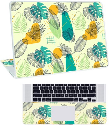 Inkykart Floral D33 Top+Wrist Pad Vinyl Laptop Skin/Sticker/Cover vinyl Laptop Decal 17.3