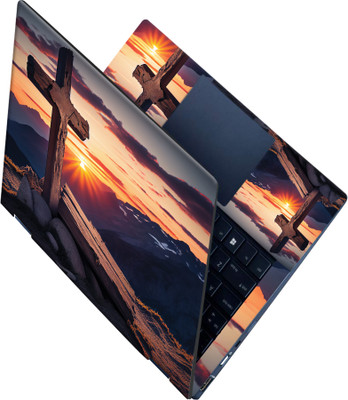 SCOTLON _All Panel_Wooden cross_ Vinyl Laptop Skin Compatible for 15.5 inch(Theme: Illustrations)