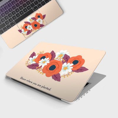 Yuckquee BLOOM WHERE YOU ARE PLANTED Full Body Vinyl Laptop Skin 15.6 Vinyl Laptop Skin Compatible for 15.6 inch(Theme: Patterns)