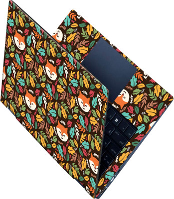 SCOTLON _All Panel_Squirrel face and leaf pattern_ Vinyl Laptop Decal 15.5