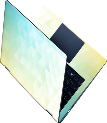 SCOTLON _All Panel_Light green and sky blue triangular pattern_ Vinyl Laptop Decal 15.5