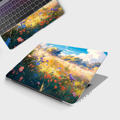 Yuckquee BEAUTIFUL DIGITAL ART FLOWER Top+Wrist Pad Vinyl Laptop Skin 13.3 Vinyl Laptop Skin Compatible for 13.3 inch(Theme: Patterns)