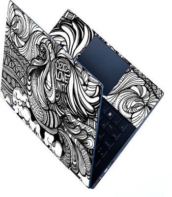 Full Panel Laptop Skin Decal Sticker Vinyl Fits Size Upto 15.6 inches - Peace Love Unity Self Adhesive Vinyl Laptop Skin Compatible for 15.6 inch(Theme: Illustrations)