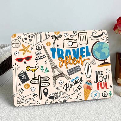 Rainbow Arts Travel Theme Doddle Art Laptop Skin for All Laptop upto 16 inch Vinyl Laptop Decal 16