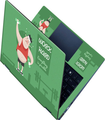 SCOTLON _All Panel_Work hard_ Vinyl Laptop Skin Compatible for 15.5 inch(Theme: Illustrations)