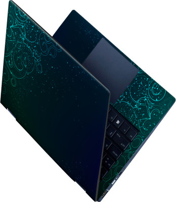 SCOTLON _All Panel_Green rangoli_ Vinyl Laptop Skin Compatible for 15.5 inch(Theme: Illustrations)