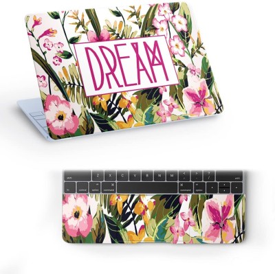 Galaxsia Floral/Flower Quote D27 Top+Wrist Pad Vinyl Laptop Skin/Sticker/Cover for vinyl Laptop Decal 15.6