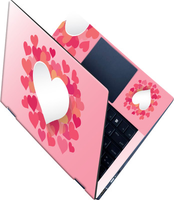 SCOTLON _All Panel_White heart_ Vinyl Laptop Skin Compatible for 15.5 inch(Theme: Illustrations)