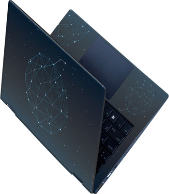 SCOTLON _All Panel_Blue and white line nodes_ Vinyl Laptop Skin Compatible for 15.5 inch(Theme: Illustrations)