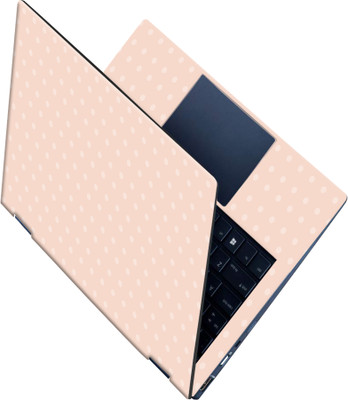 SCOTLON _All Panel_White circle dot pattern_ Vinyl Laptop Skin Compatible for 15.5 inch(Theme: Illustrations)