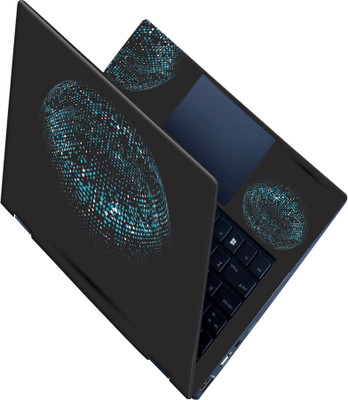 SCOTLON _All Panel_Blue and white square hemisphere_ Vinyl Laptop Skin Compatible for 15.5 inch(Theme: Illustrations)