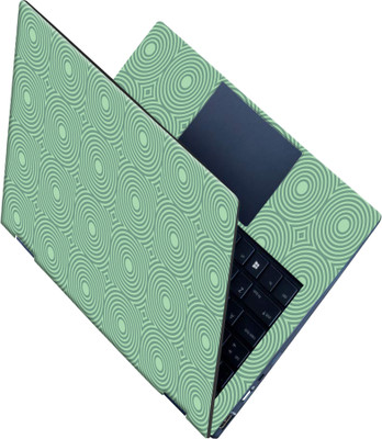 SCOTLON _All Panel_Green circular pattern_ Vinyl Laptop Skin Compatible for 15.5 inch(Theme: Illustrations)
