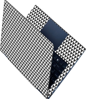 SCOTLON _All Panel_Black and white small triangular pattern_ Vinyl Laptop Skin Compatible for 15.5 inch(Theme: Illustrations)
