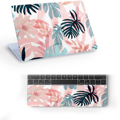 Galaxsia Floral/Flower D19A Top+Wrist Pad Vinyl Laptop Skin/Sticker/Cover for vinyl Laptop Skin Compatible for 15.6 inch(Theme: Illustrations)