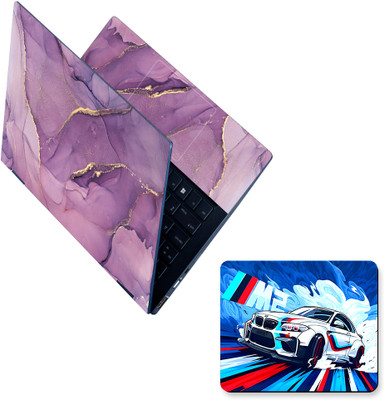 Anweshas Combo of Full Panel Laptop Skin and Mouse Pad - Mmagenta Marble Design No Residue Removable Self Adhesive Vinyl Reusable Laptop Skin Compatible for 15.6 inch(Theme: NA)