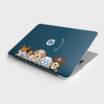 Design Dhakkan Cute Dogs Laptop Skin/Sticker Size-11x16inch VINYL Laptop Decal 15.9 Matt Vinyl Reusable Laptop Skin Compatible for 15.6 inch(Theme: Illustrations)