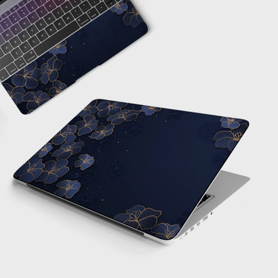 Yuckquee BLUE FLOWERS Full Body Vinyl Laptop Skin 15.6 Vinyl Laptop Skin Compatible for 15.6 inch(Theme: Patterns)