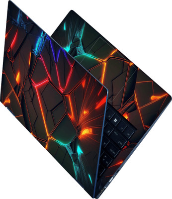 Anweshas Full Body Laptop Skin Sticker - Neon Particles Shapes Self Adhesive Vinyl Reusable Laptop Skin Compatible for 15.6 inch(Theme: NA)