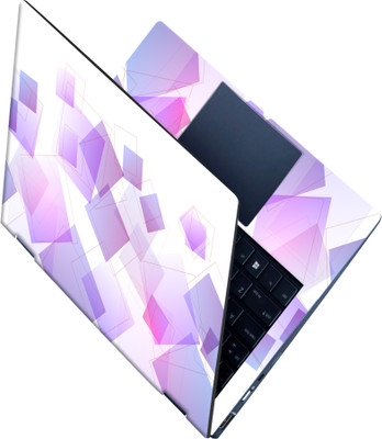 SCOTLON _All Panel_violet color random squares_ Vinyl Laptop Skin Compatible for 15.5 inch(Theme: Illustrations)