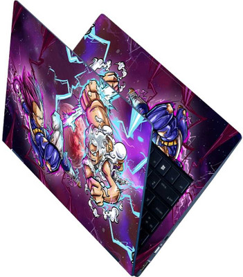 Anweshas Full Body Laptop Skin Sticker - Anime Vegeta Ultra Ego vs Luffy Gear Self Adhesive Vinyl Reusable Laptop Skin Compatible for 15.6 inch(Theme: NA)