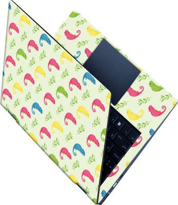SCOTLON _All Panel_Lizard and green leaf pattern_ Vinyl Laptop Decal 15.5