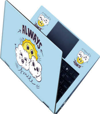SCOTLON _All Panel_Always smile_ Vinyl Laptop Skin Compatible for 15.5 inch(Theme: Illustrations)