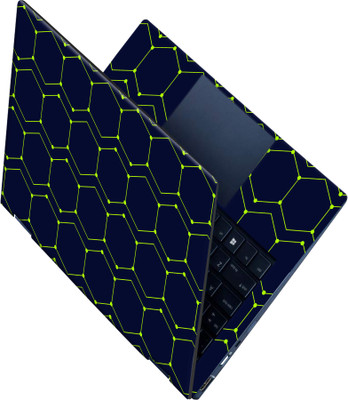 SCOTLON _All Panel_Green hexagon and nodes_ Vinyl Laptop Decal 15.5