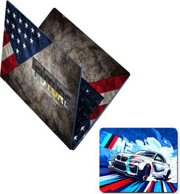 Flipkart SmartBuy Full Body Laptop Skin and Mouse Pad Combo - Create Your Future American Flag No Residue Removable Self Adhesive Vinyl Reusable Laptop Skin Compatible for 15.6 inch(Theme: NA)