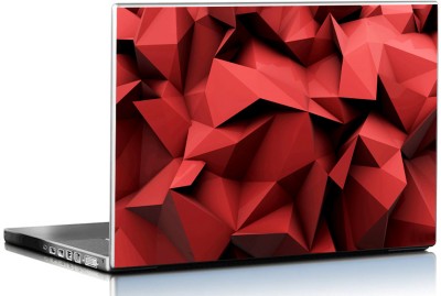 PIXELARTZ Laptop Skin - Polygon Red Triangles - HD Quality - 15.6 Inches Vinyl Laptop Decal 15.6