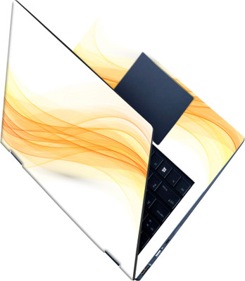 SCOTLON _All Panel_Yellow and orange line waves_ Vinyl Laptop Decal 15.5
