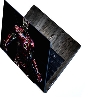 INDIA SHOPERS Full Body Laptop Skin Sticker For 14 to 15.6 inch Laptop - Iron Man Neon Suit Self Adhesive Stretched Vinyl Laptop Skin Compatible for 15.6 inch(Theme: Superheroes)