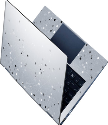 SCOTLON _All Panel_Black grey white nodes and lines_ Vinyl Laptop Skin Compatible for 15.5 inch(Theme: Illustrations)