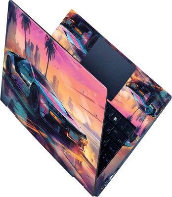 SCOTLON All Panel_Futuristic super retro car_Premium Laptop Skin Vinyl Laptop Decal 15.6