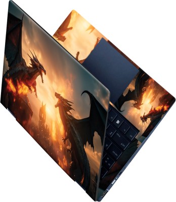 SCOTLON All Panel_Two dragons facing each other_Premium Laptop Skin Vinyl Laptop Decal 15.6