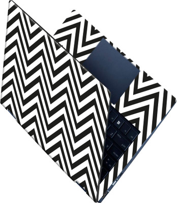 SCOTLON _All Panel_Black color V shape pattern_ Vinyl Laptop Skin Compatible for 15.5 inch(Theme: Illustrations)