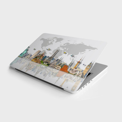 Design Dhakkan World Tour Laptop Skin/Sticker Size-11x16inch VINYL Laptop Decal 15.9 Matt Vinyl Reusable Laptop Skin Compatible for 15.9 inch(Theme: Illustrations)