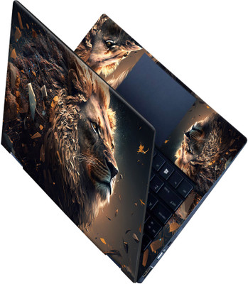 SCOTLON _All Panel_Ferocious Lion_Laptop Skin for Inner and Outer Panel_ Vinyl Laptop Skin Compatible for 15.6 inch(Theme: Illustrations)