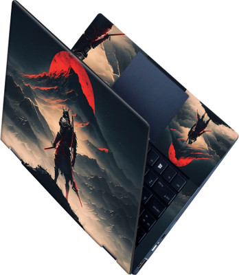 Flipkart SmartBuy _All Panle_Samurai warrior with red moon Vinyl Laptop Skin Compatible for 15.6 inch(Theme: Illustrations)