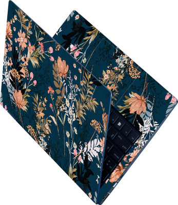Flipkart SmartBuy Full Body Laptop Skin Sticker - Floral Blossom Design on Dark Blue Self Adhesive Vinyl Laptop Skin Compatible for 15.6 inch(Theme: Nature)