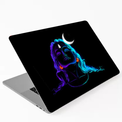 VI COLLECTIONS aadiyogi in blue vinyl with matte lamination Reusable Laptop Skin Compatible for 15.6 inch(Theme: Spiritual)