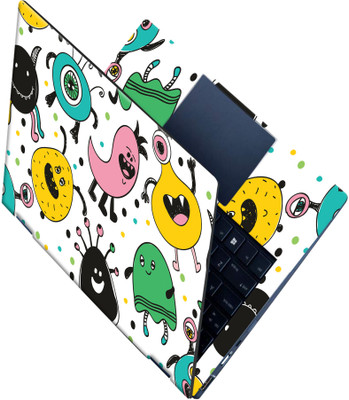 SCOTLON _All Panel_Various animals and colorful circle_ Vinyl Laptop Skin Compatible for 15.5 inch(Theme: Illustrations)