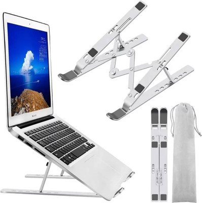 nextwave 4 IN 1 LAPTOP STAND + BOOK Stand + TAB STAND + MOBILE STAND Aluminium Floor and Desk Stand Laptop Stand with Adjustable Height Compatible with Universal Laptops(Silver)