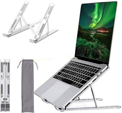 Speny Laptop Stand/Laptop Holder Riser/Computer Tablet Stand 6 Angles Adjustable Compatible for MacBook, HP, Dell, Lenovo & All Other Notebook Aluminium Desk Stand Laptop Stand with Adjustable Height Compatible with Universal Laptops(Grey)