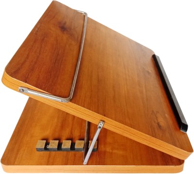 Goodwill Tech Solid Compartments Wooden Material Foldabel, Height Adjustable, Comfotable Writing/Sketching/Drawing Table/Laptop Stand/Table Top Wooden-Teak-12x16Inch Laptop Stand