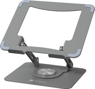 Portronics My Buddy K9 Portable Laptop Stand - Adjustable Height - 360� Rotating Base Steel Desk Stand Rotatable Laptop Stand with Adjustable Height Compatible with Universal Laptops(Black)