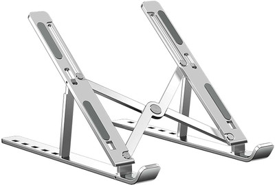 Buyab factory Aluminum Alloy Adjustable Portable Foldable Laptop Stand bol-laptop-stand keyboard stand with laptop holder Aluminium Floor and Desk Stand Rotatable Laptop Stand with Adjustable Height Compatible with Universal Laptops(Silver, Multicolor)
