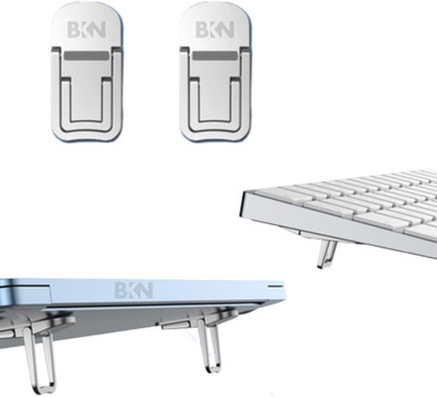 BKN H7 Laptop Stand Clip Mini Metal Folding Portable Laptop Stand Non-Slip Base Tabletop Risers Aluminium Desk Stand Rotatable Laptop Stand with Adjustable Height Compatible with Universal Laptops(Silver)